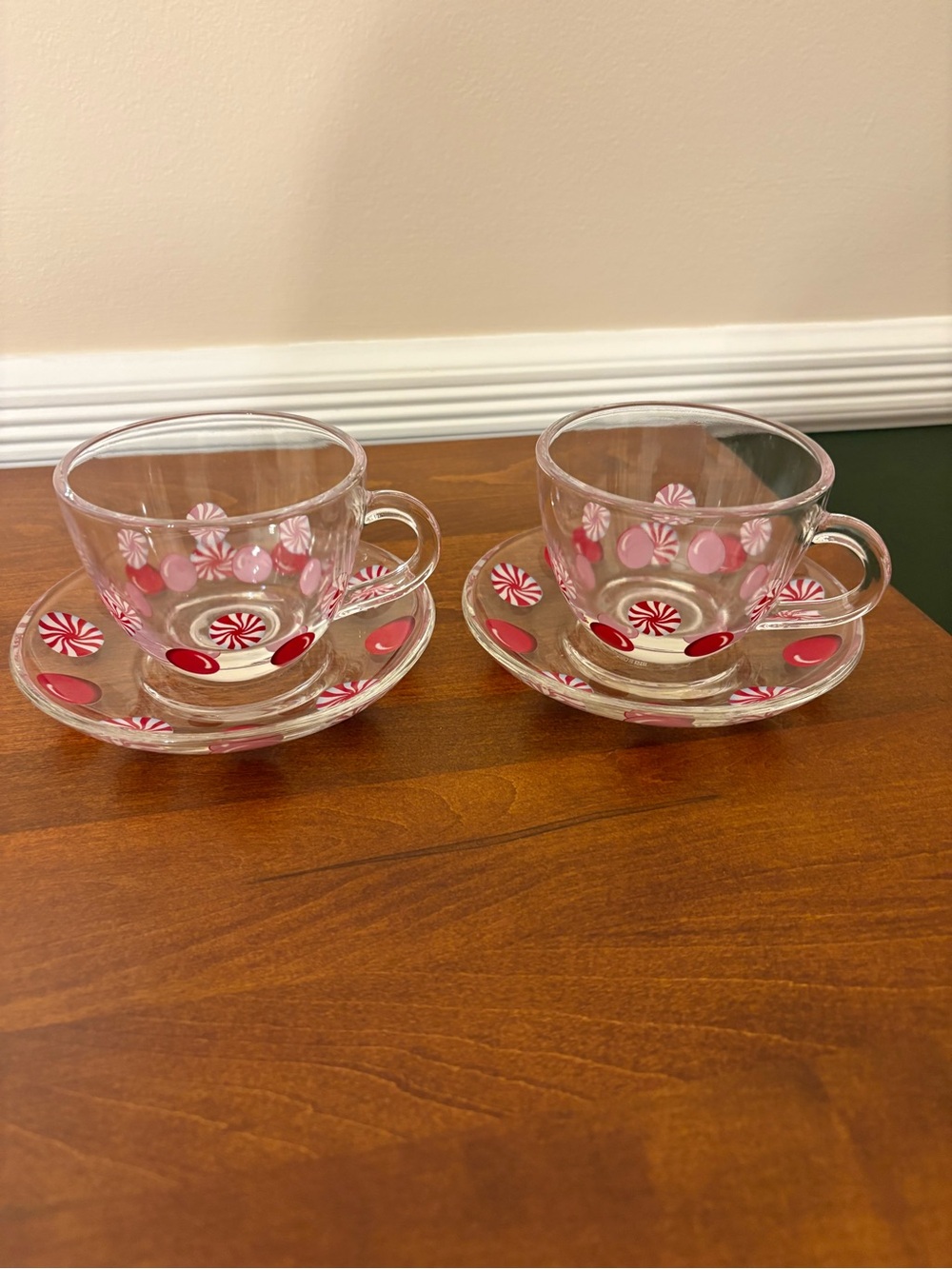 Set of Starbucks Holiday 2007 Peppermint Candy Cup & Saucer